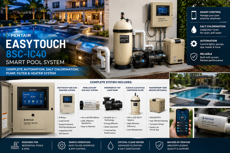 Pentair EasyTouch® Smart Pool System (8SC-IC40 + Variable Speed Pump + Cartridge Filter)
