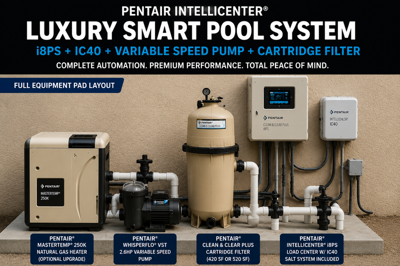 Pentair IntelliCenter® Luxury Smart Pool System (i8PS + IC40 + Variable Speed Pump + Cartridge Filter)