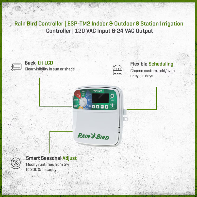 Rain Bird ESP-TM2 Smart Irrigation Controller – 8 Zone