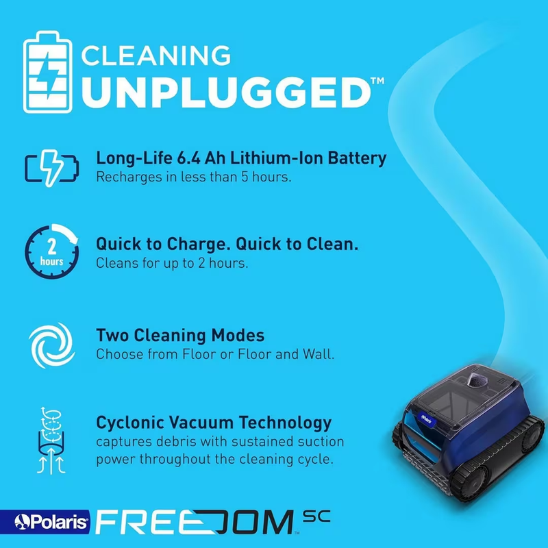 Polaris Freedom Cordless Robotic Pool Cleaner | Lithium